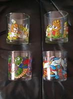 Vintage limonadeglazen met leuke prints (4 stuks), Glas of Glazen, Ophalen of Verzenden, Overige stijlen, Glas