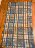 Didas blauw geruite deken zuiver scheerwol vintage 175 x 200, Huis en Inrichting, Woonaccessoires | Plaids en Woondekens, Ophalen of Verzenden