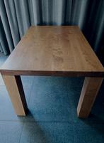 Mooie houten eettafel 'wild eiken' met blokpoten, Ophalen, 100 tot 150 cm, 50 tot 100 cm, Zo goed als nieuw