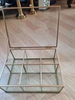 Glazen theedoos, Ophalen, Glas, Zo goed als nieuw, Aluminium