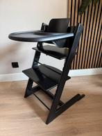 Complete stokke tripp trapp stoel zwart, Kinderen en Baby's, Kinderstoelen, Ophalen, Zo goed als nieuw, Meegroeistoel