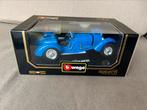 Nieuw!  Bburago: Bugatti type59 (1934) metaal kleur: blauw, Ophalen of Verzenden, Nieuw, Auto, Bburago