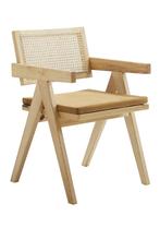OHNO Furniture Houston - Houten Kantoorstoel - Naturel, Overige kleuren, Riet of Rotan, Nieuw, Ophalen of Verzenden