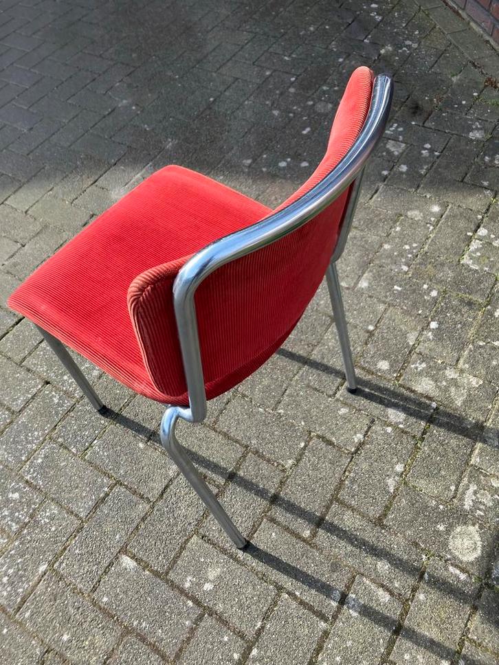 Gispen TH Delft Stoel - Vintage Design 6 stuks, Huis en Inrichting, Stoelen, Gebruikt, Vijf, Zes of meer stoelen, Metaal, Rood