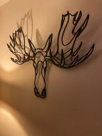 HU2 Moose / Eland kunstwerk (groot), Huis en Inrichting, Lampen | Wandlampen, Ophalen, Zo goed als nieuw, Hout