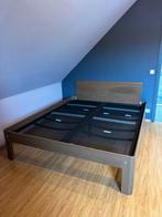 Auping Bed 180x220 Walnotenhout + Spiraalbodems, Ophalen, Bruin, Tweepersoons, Zo goed als nieuw