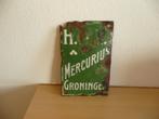 emaille bordje mercuriu groningen, Ophalen of Verzenden, Gebruikt, Reclamebord