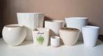 Verzameling witte potten bloempotten, Rond, Ophalen of Verzenden, Zo goed als nieuw, Aardewerk