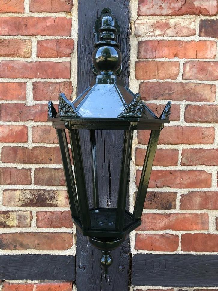 Buitenlamp Winkel - groen - keramische fitting en glas, Antiek en Kunst, Antiek | Lampen, Ophalen of Verzenden