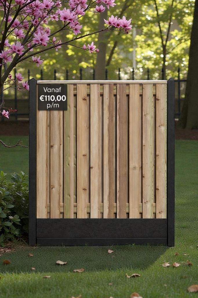 Hout & composiet schutting v.a. €100,- /€150 pm incl montage, Tuin en Terras, Tuinschermen, Nieuw, Hout, 150 tot 200 cm, 200 cm of meer