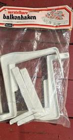 2 verstelbare plastic bloembakhaken wit, Kunststof, Minder dan 30 cm, Minder dan 60 cm, Vierkant