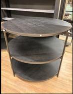 rond 125 cm x 100 cm hoog zwart rond in metalen frame, Huis en Inrichting, Ophalen, Zo goed als nieuw