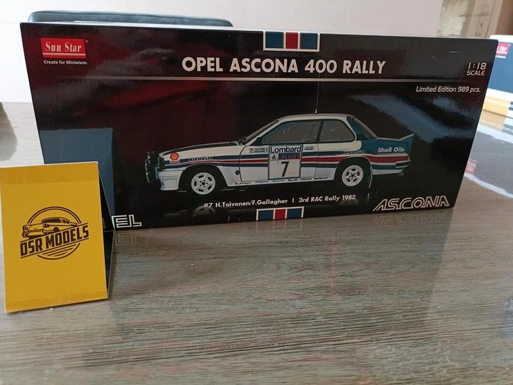 1:18 Opel Ascona 400 Rally, Hobby en Vrije tijd, Modelauto's | 1:18, Nieuw, Auto, Sun Star, Ophalen of Verzenden