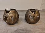 2 Gouden/Bronzen Waxine Kandelaars - Zo Goed Als Nieuw, Ophalen