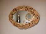 Ovale spiegel met rustieke rand 80x120cm, Nieuw, 100 tot 150 cm, 50 tot 75 cm, Ophalen