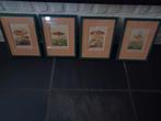 4 mooie prints van paddestoelen, Minder dan 50 cm, Ophalen of Verzenden, Zo goed als nieuw, Schilderij