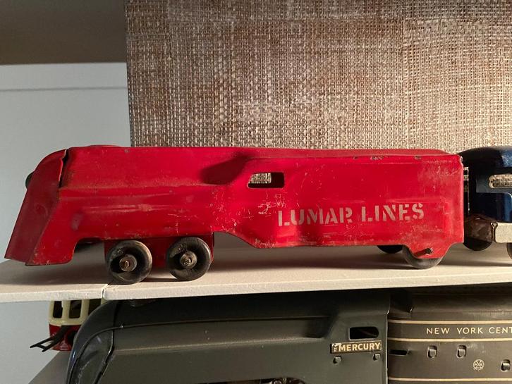 Marx Lumar Lines floor train plaatstaal art deco trein 1940, Antiek en Kunst, Antiek | Speelgoed, Ophalen of Verzenden