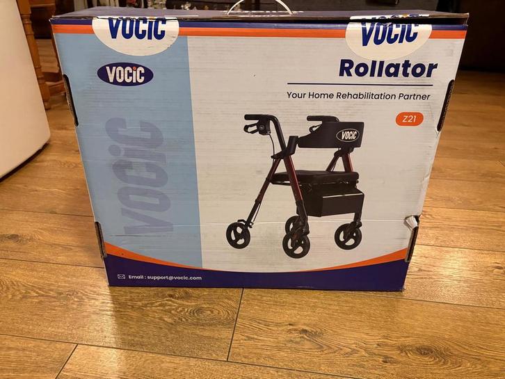 Vocic rollator nieuw/donkerrood, Diversen, Rollators, Nieuw, Lichtgewicht, Opvouwbaar, Ophalen
