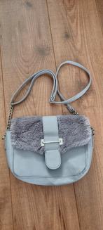 Grijze Schoudertas met Faux Fur, Ophalen, Zo goed als nieuw, Grijs, Schoudertasje