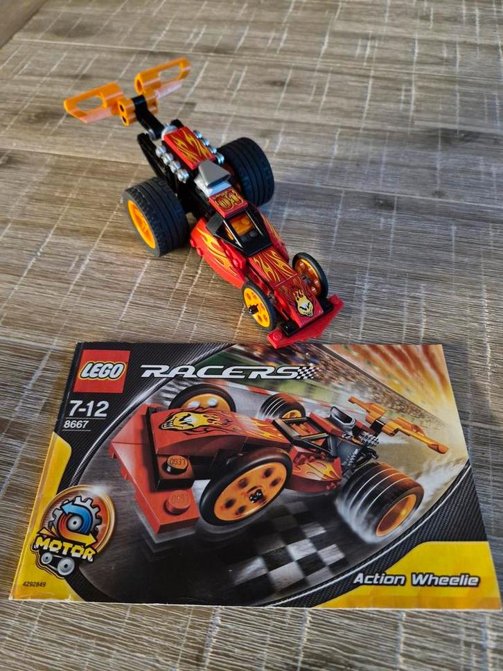 Lego Racers 8667 Action Wheelie - Complete Set, Kinderen en Baby's, Speelgoed | Duplo en Lego, Zo goed als nieuw, Ophalen of Verzenden