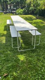 Twee tafels en vier bankjes - Ikea PS 2014, Tuin en Terras, Ophalen, Overige materialen, Gebruikt, Meer dan 8 zitplaatsen