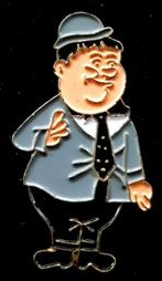 Oliver Hardy.(de Dikke) pin- grijs gelakt, Verzamelen, Speldjes, Pins en Buttons, Verzenden, Nieuw, Figuurtje, Speldje of Pin