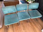 3 Vintage Eetkamerstoelen Turquoise, Huis en Inrichting, Stoelen, Ophalen, Gebruikt, Overige kleuren, Drie