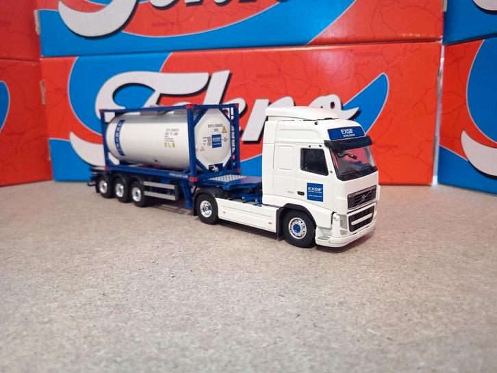 Volvo FH tankcontainer oplegger Exsif Tekno, Hobby en Vrije tijd, Modelauto's | 1:50, Nieuw, Bus of Vrachtwagen, Tekno, Ophalen of Verzenden