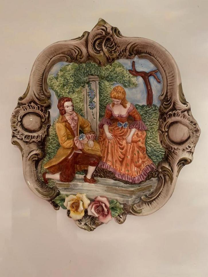 Vintage Keramiek Relief Schilderij, Antiek en Kunst, Antiek | Wandborden en Tegels, Ophalen of Verzenden