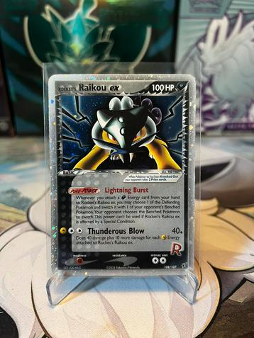 Rocket’s Raikou EX 108 Holo Pokemon Kaart beschikbaar voor biedingen