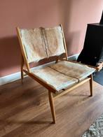 Eki fauteuil kavehome - teakhout en geitenleer, Ophalen, Zo goed als nieuw