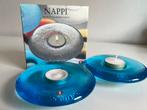 2 Iittala Fins Nappi Waxinelichthouder Glas Turquoise M Salo, Overige materialen, Nieuw, Ophalen of Verzenden, Kandelaar