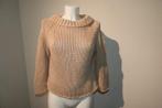 Elisabetta Franchi grof gebreide trui merk bedel hals IT 42, Beige, Zo goed als nieuw, Maat 36 (S), Elisabetta Franchi