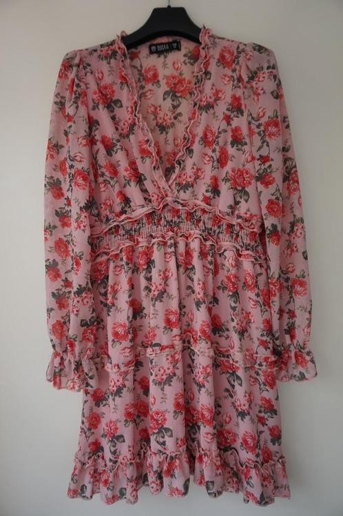 Guts & Gusto lieve romantische korte jurk roze rozen maat M, Kleding | Dames, Jurken, Zo goed als nieuw, Maat 38/40 (M), Roze