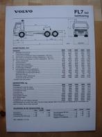Volvo FL7 6x2 Technische Specificatie folder 1990, Ophalen, Volvo, Volvo, Zo goed als nieuw