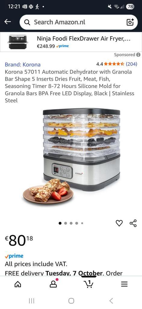 Voedsel Droger / Dehydrator, Witgoed en Apparatuur, Airfryers, Ophalen of Verzenden