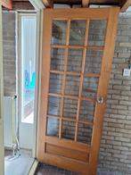 Jaren 70, hardhouten deur met slot en sleutels, Doe-het-zelf en Verbouw, Deuren en Horren, Ophalen, Gebruikt, 80 tot 100 cm, Buitendeur