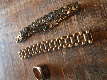 Armbanden en ring maat 19 (verguld) beschikbaar voor biedingen