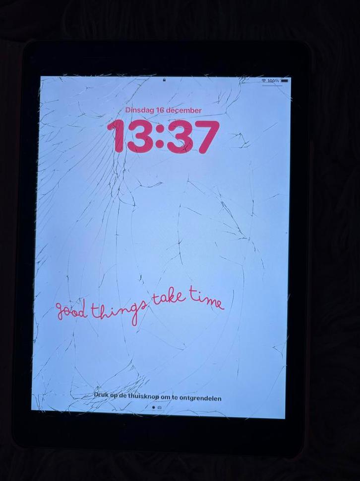 iPad 6e Gen - Scherm Kapot, Werkt Nog, Computers en Software, Apple iPads, Gebruikt, Apple iPad, 32 GB, Ophalen