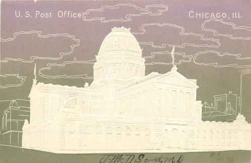 (381-211-007) Chicago US Post Office, Verzamelen, Ansichtkaarten | Buitenland, Overig Europa, Verzenden