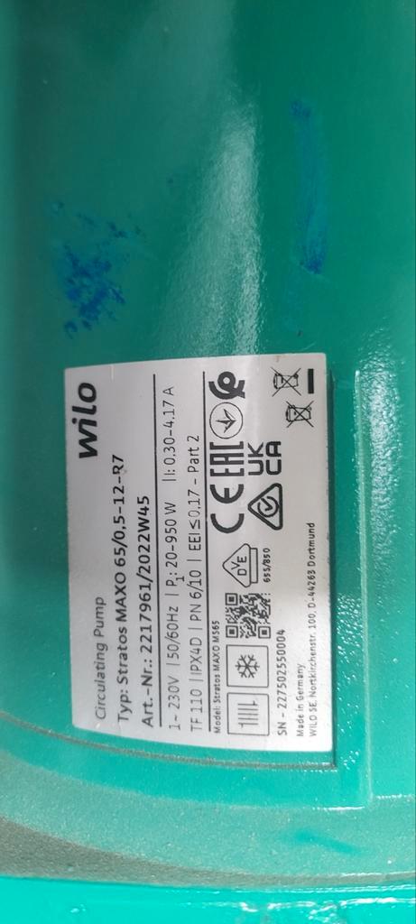 Wilo Stratos Maxo 65/0,5-12-R7 Circulatiepomp, Doe-het-zelf en Verbouw, Verwarming en Radiatoren, Ophalen