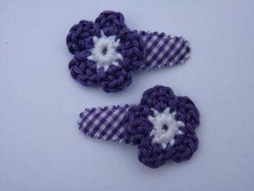 Peuter haarspeldjes geruit (paars) beschikbaar voor biedingen