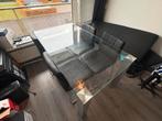Glazen eettafel 160x90 + stoelen (evt. gratis), Tuin en Terras, Ophalen, Gebruikt, Eettafel, Tuinset