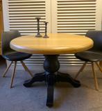 Prachtige zwarte ronde eiken eettafel, Huis en Inrichting, Tafels | Eettafels, Ophalen, Zo goed als nieuw, Onbekend, Onbekend