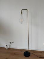 Gouden staande lamp met marmeren voet, Ophalen of Verzenden, Zo goed als nieuw, Metaal, 150 tot 200 cm