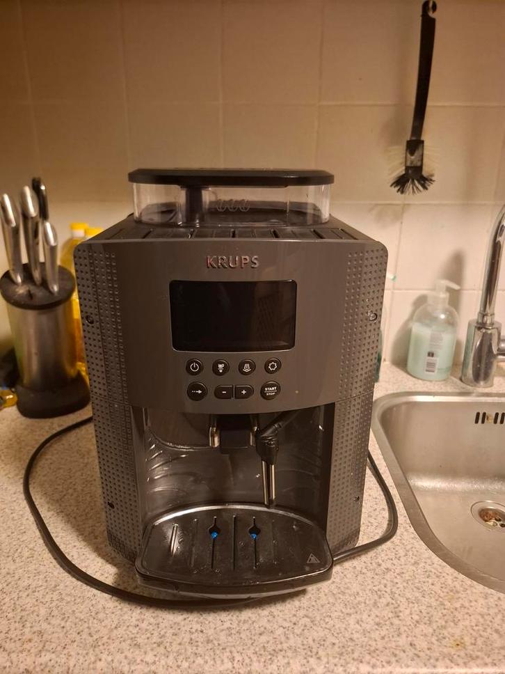 Krups Koffiebonenmachine - Lichtgrijs, Witgoed en Apparatuur, Koffiezetapparaten, Gebruikt, Koffiebonen, Koffiemachine, Afneembaar waterreservoir