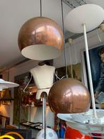 2 Hala koperen hanglampen, jaren 70, Huis en Inrichting, Lampen | Hanglampen, Ophalen, Overige materialen, Gebruikt, Vintage