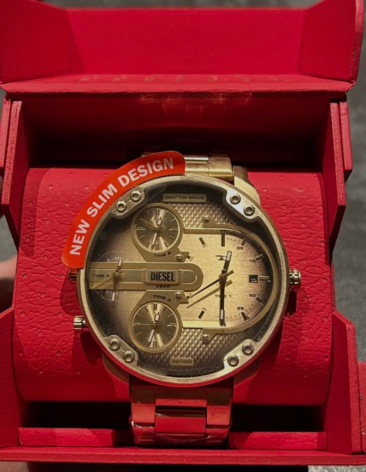Diesel Mr. Daddy Slim Goud! Nieuw!!, Overige merken, Polshorloge, Nieuw, Ophalen of Verzenden