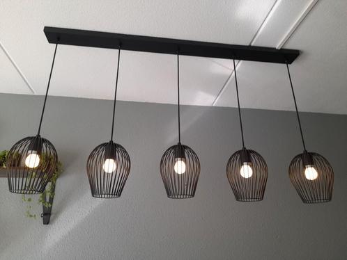 Hanglamp Lagos - mat zwart - 5 lampen, Huis en Inrichting, Lampen | Hanglampen, Zo goed als nieuw, Minder dan 50 cm, Metaal, Ophalen