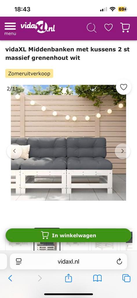 Vida XL Middenbank/Hoekbank/bijzettafeltje Nieuw, Tuin en Terras, Tuinbanken, Nieuw, Hout, Ophalen